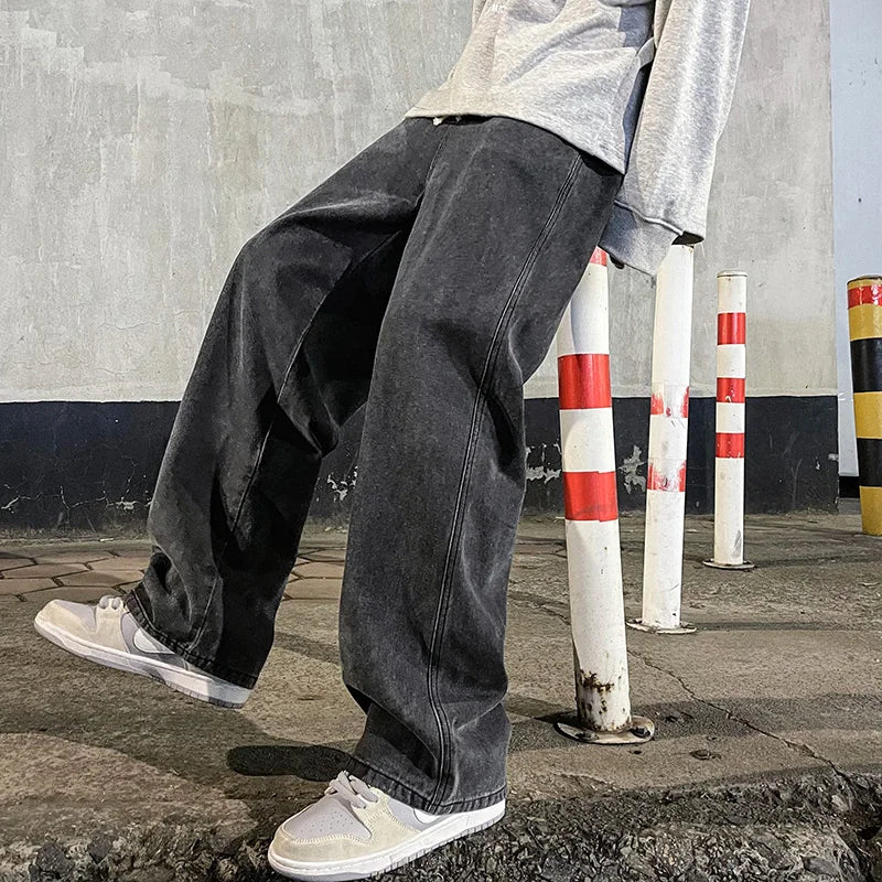 Pantalones holgados estilo coreano para hombre