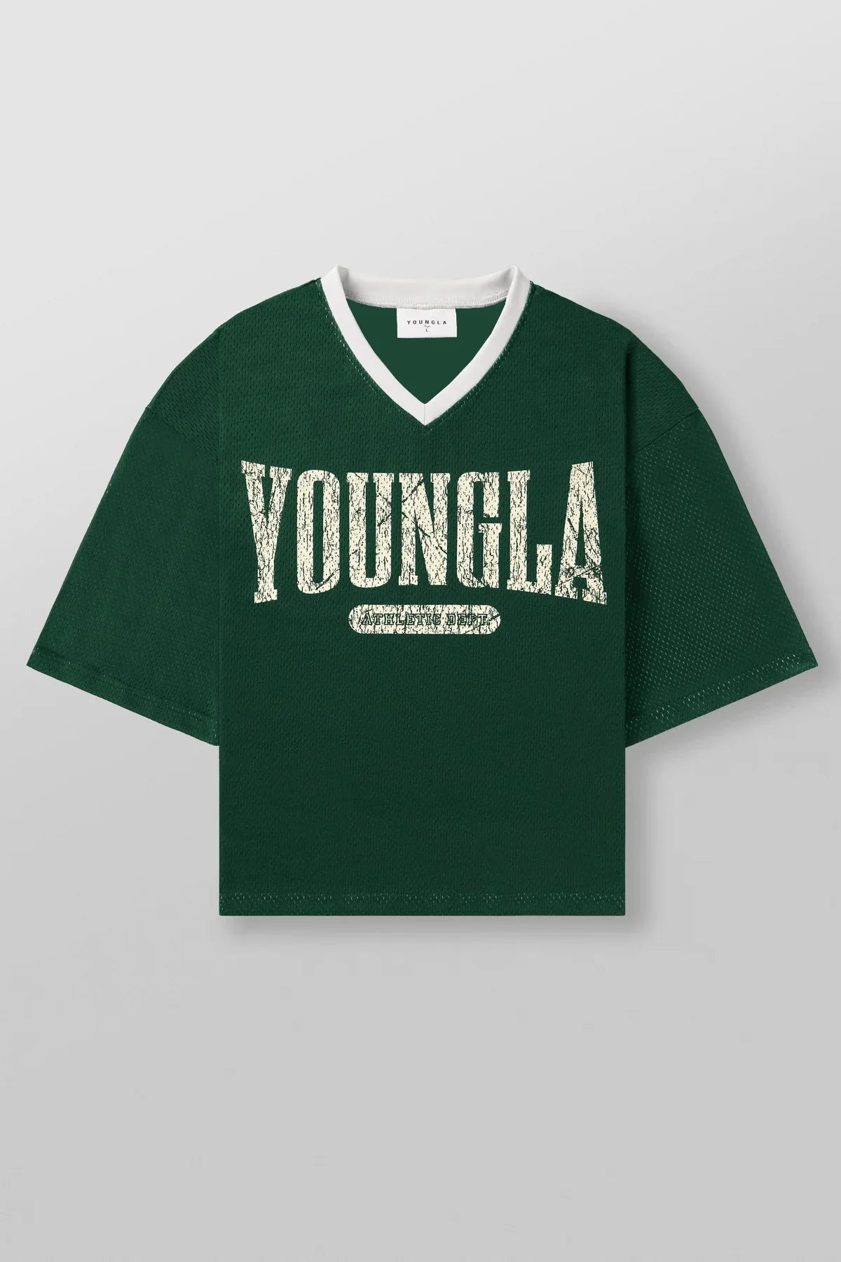 Men's Oversized T-shirt, YLA, Sports, Quick-drying, Breathable, Large Mesh, Printed, Short-sleeved T-shirt.