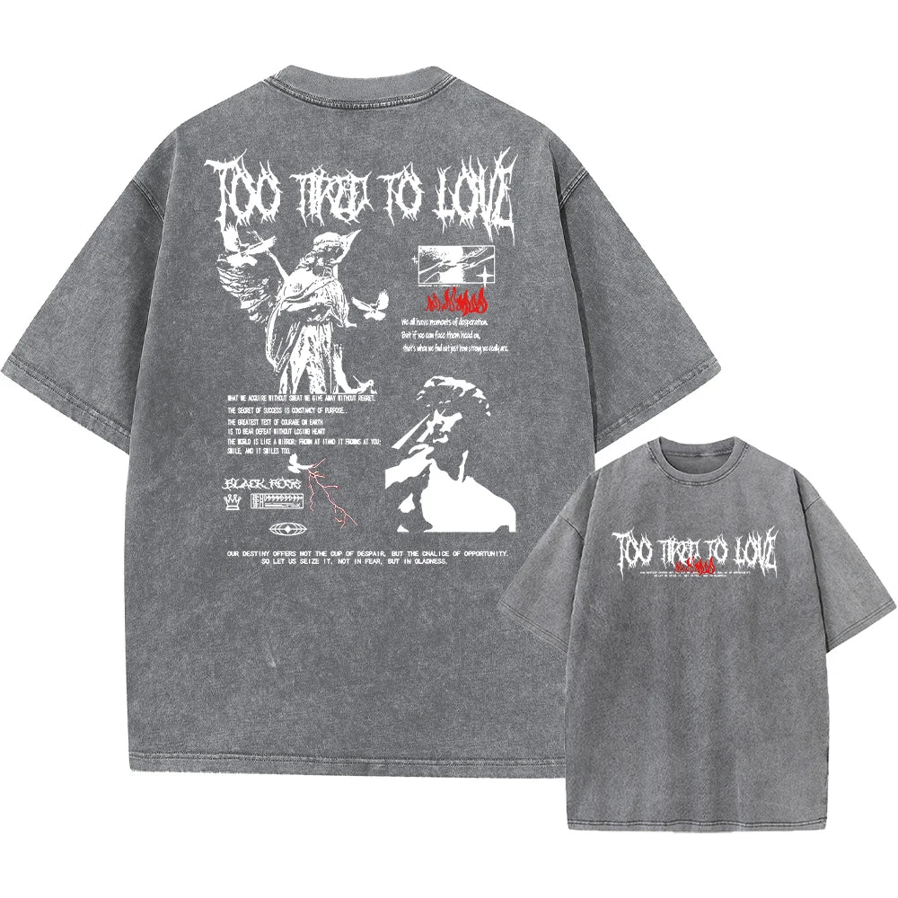 Vintage cotton t-shirt, gothic urban clothing