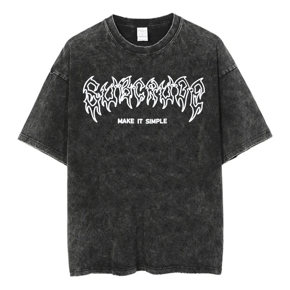 Vintage cotton t-shirt, gothic urban clothing