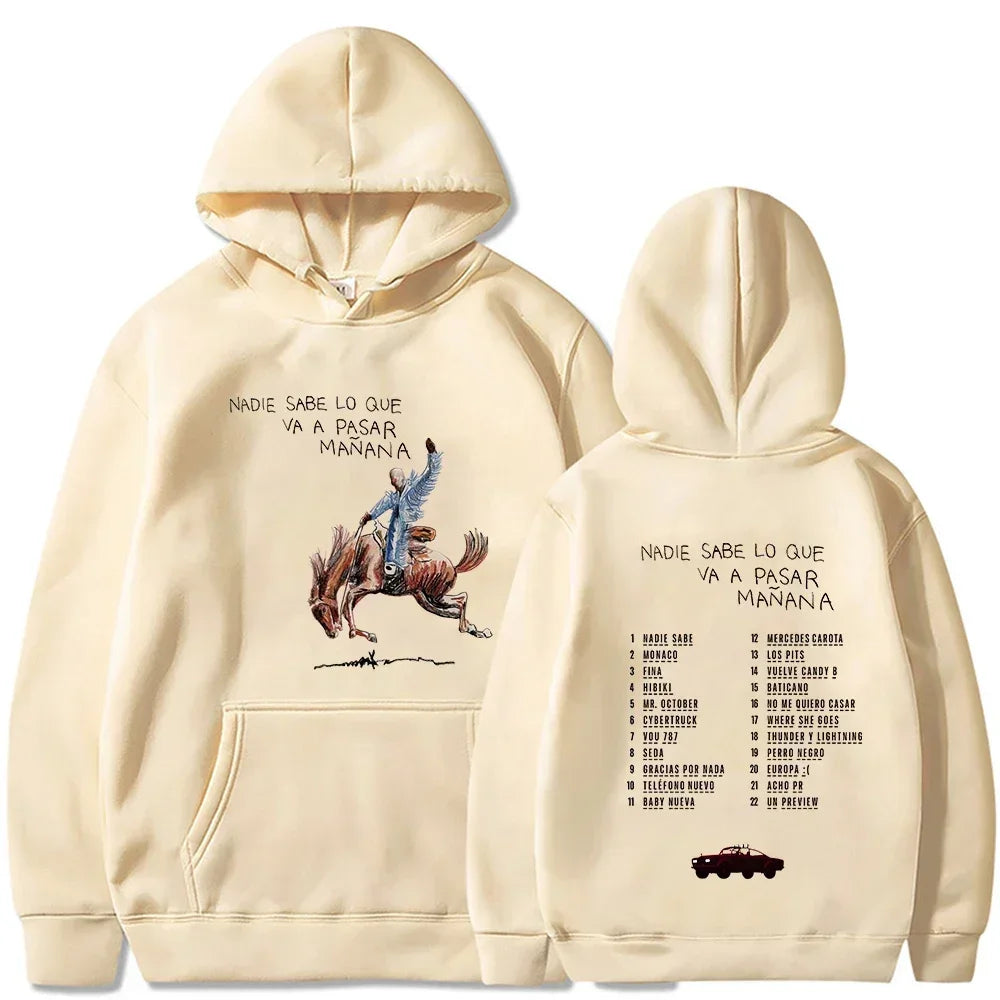 Sudadera con el álbum de Bad Bunny: Nadie sabe qué pasará mañana
