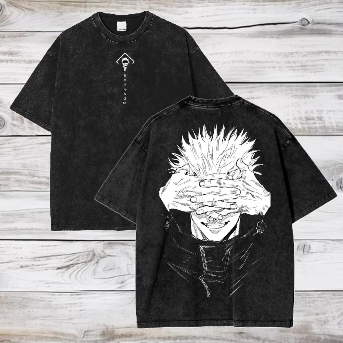 Camiseta extragrande de algodón de Gojo Satoru Jujutsu Kaisen (manga corta)