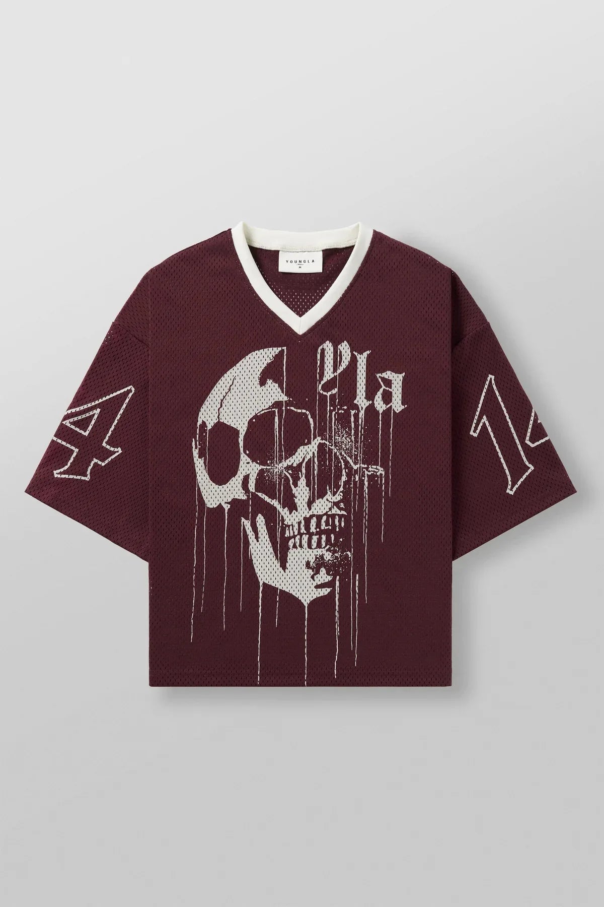 Men's Oversized T-shirt, YLA, Sports, Quick-drying, Breathable, Large Mesh, Printed, Short-sleeved T-shirt.