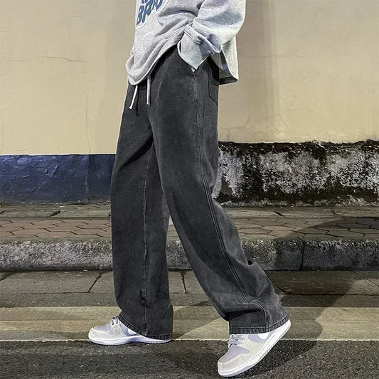 Korean Style Loose Fit Pants Men Streetwear