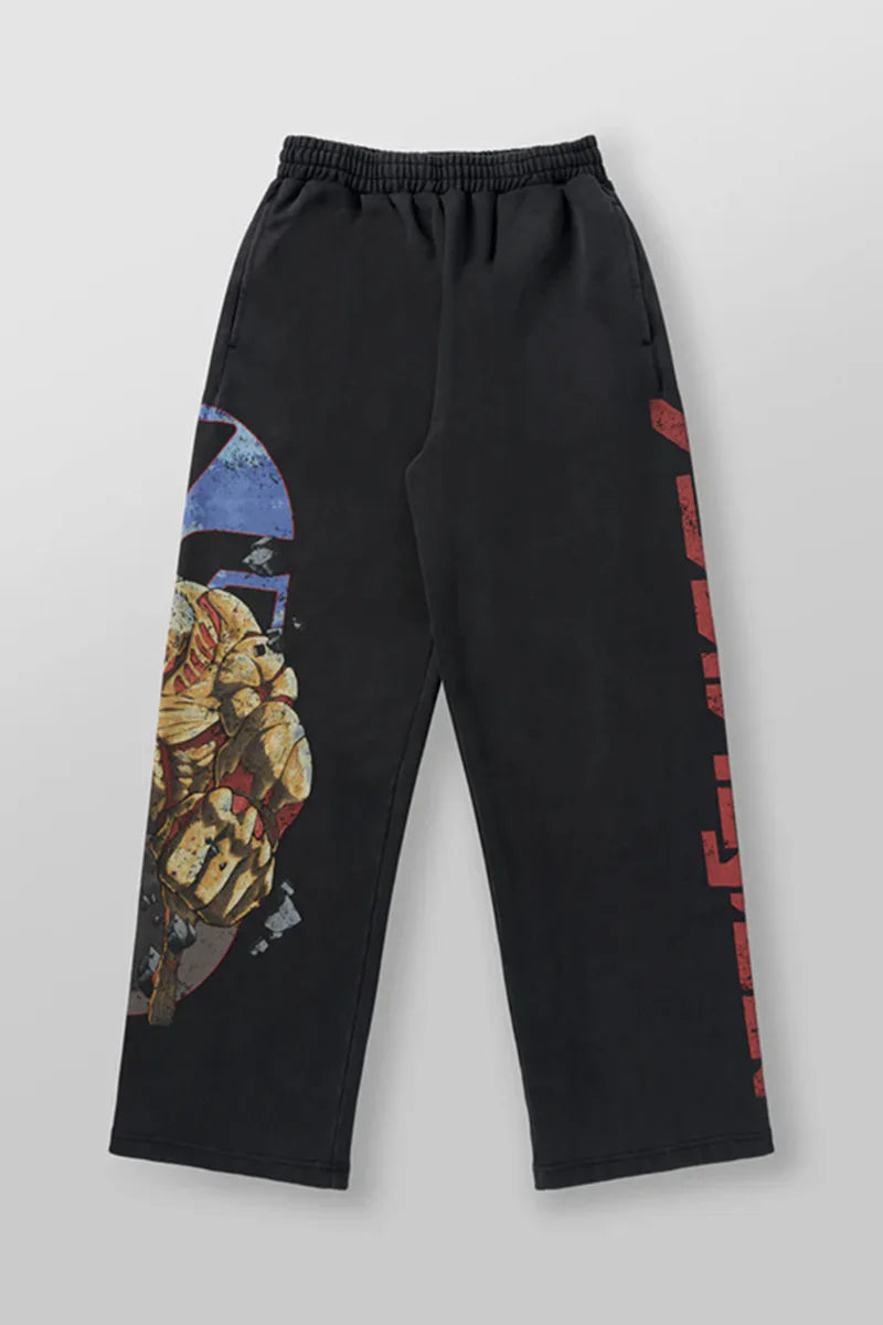 YLA Anime Print Wide Leg Pants