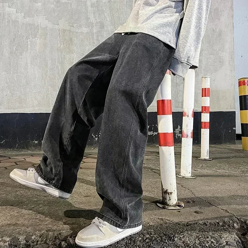 Pantalones holgados estilo coreano para hombre