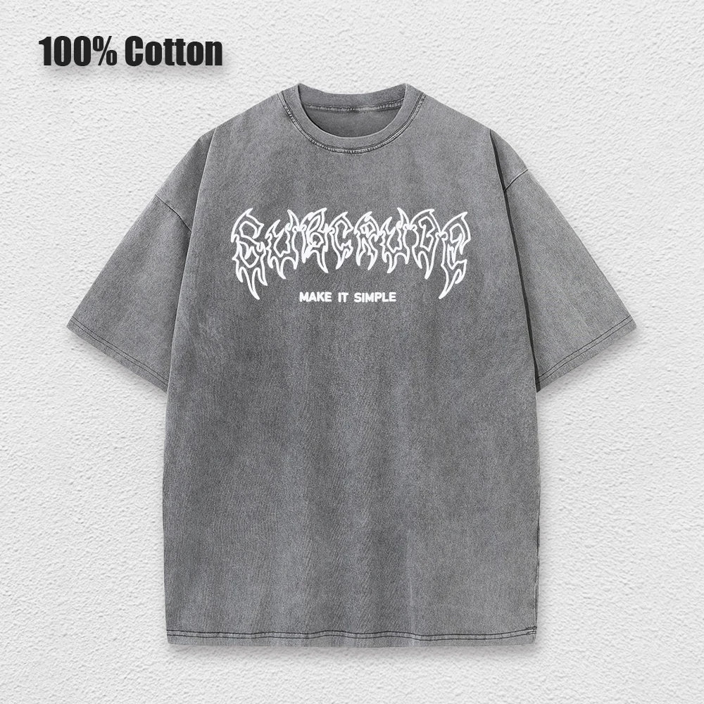 Vintage cotton t-shirt, gothic urban clothing