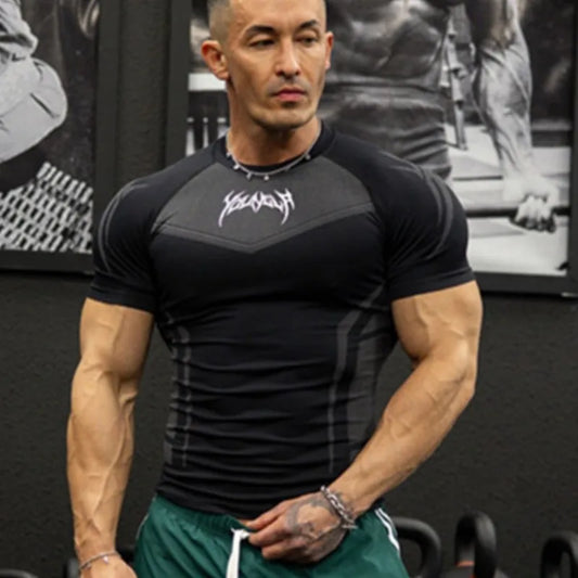 Men's T-shirt, high-elastic training tights, short-sleeved T-shirts YOUNG LA