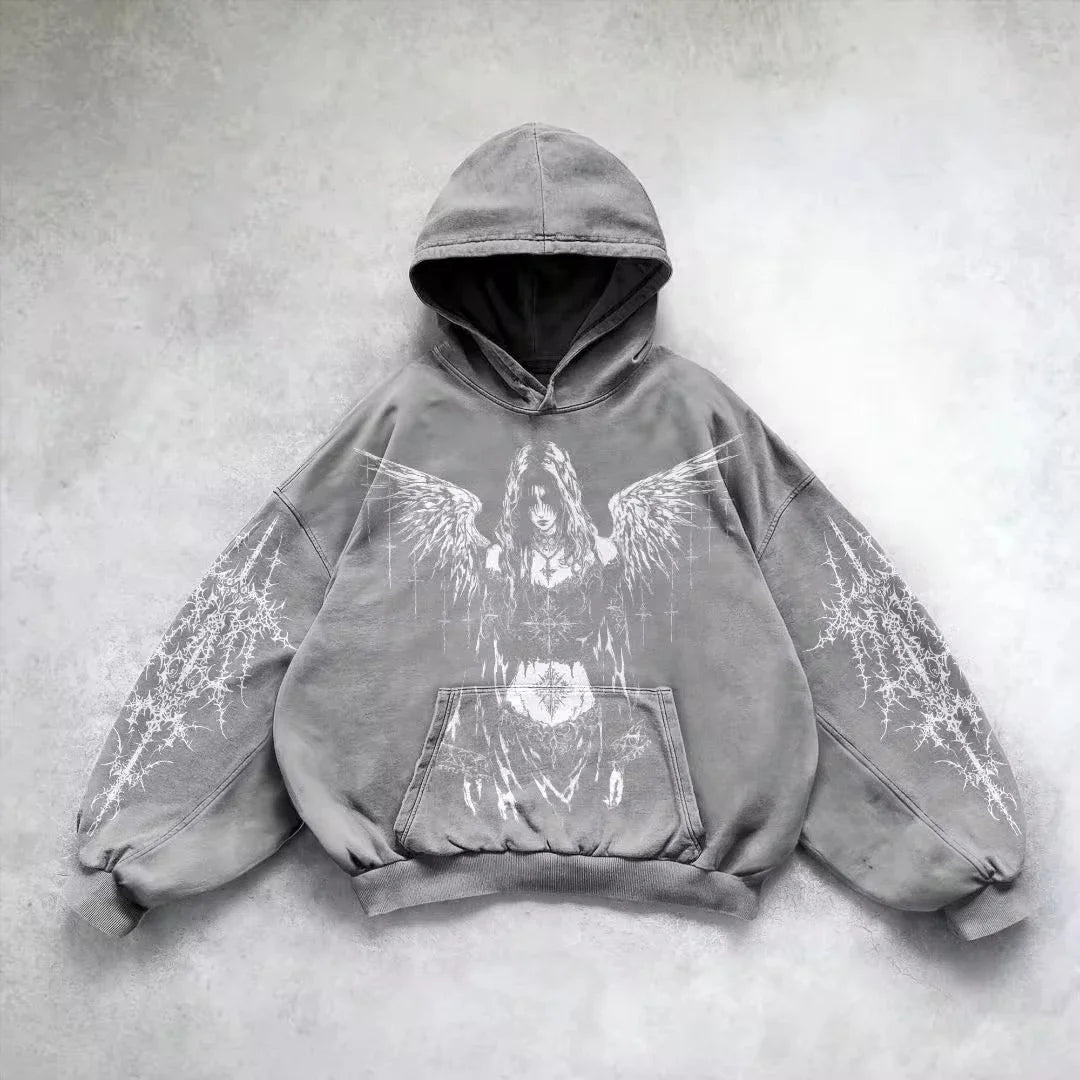 Sudadera con capucha y cremallera de polar acolchado estilo americano para mujer