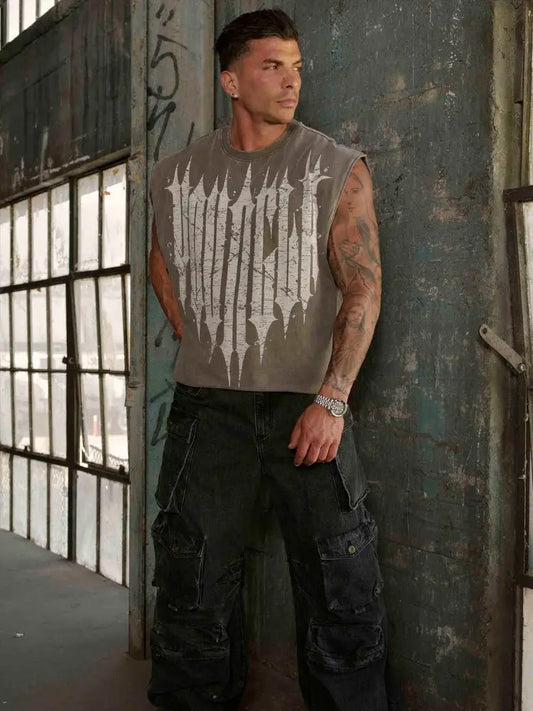 Men's Sleeveless T-shirt Summer Gym Sportswear YA
