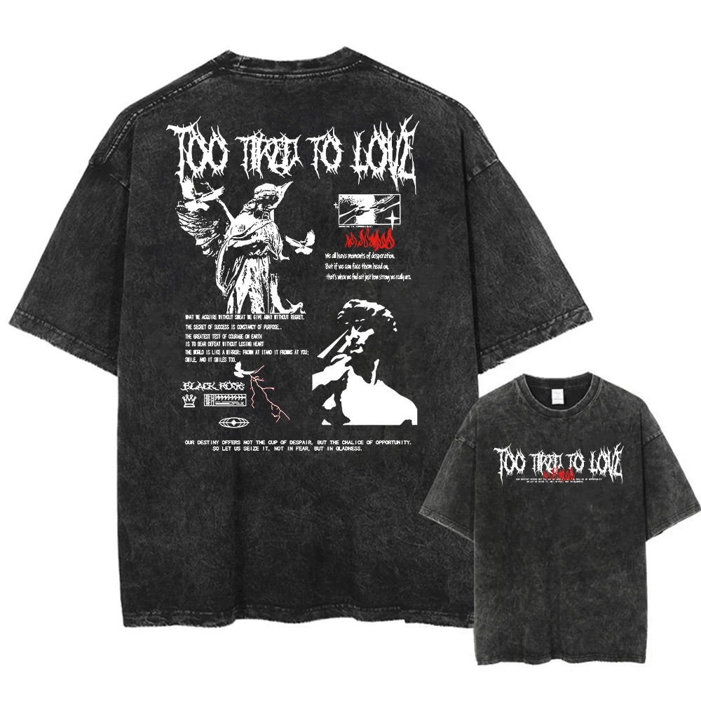 Vintage cotton t-shirt, gothic urban clothing