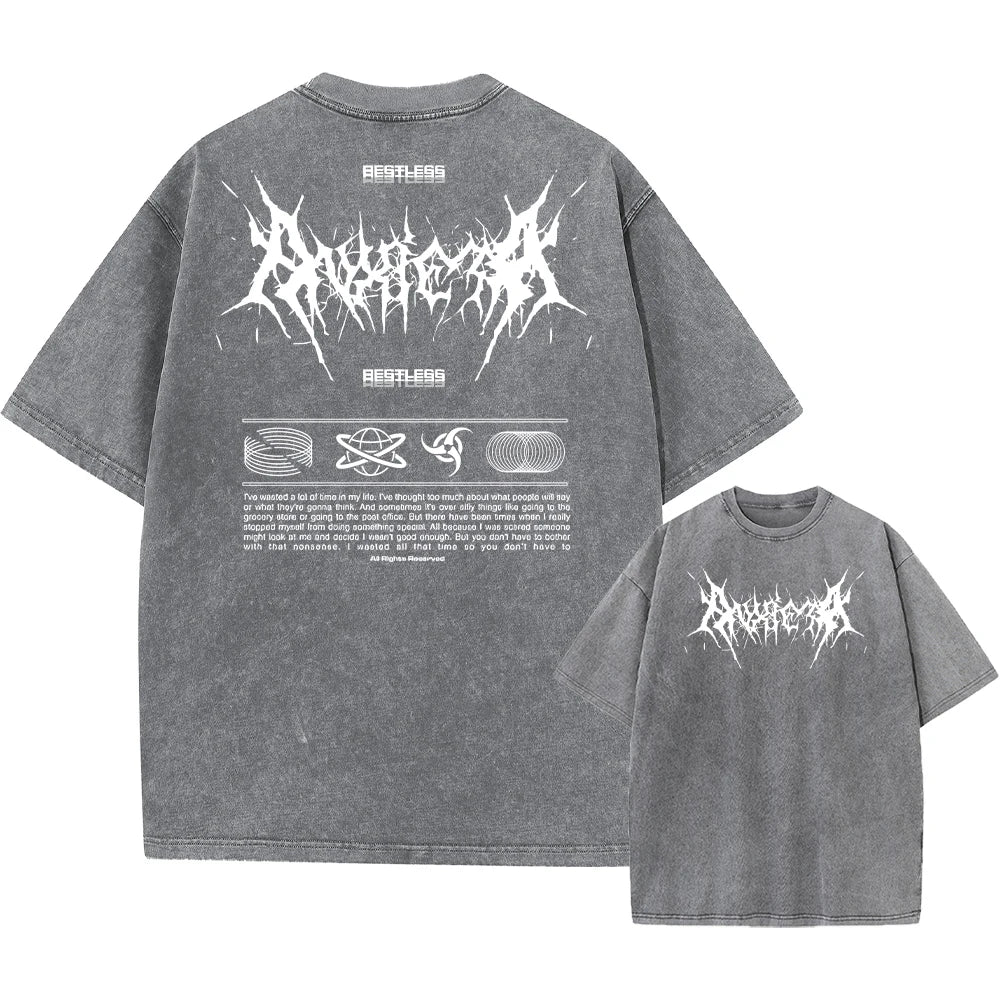 Vintage cotton t-shirt, gothic urban clothing