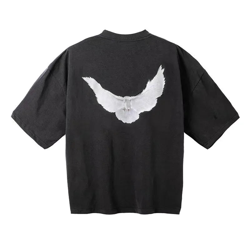 Camiseta de manga curta com ajuste solto e colaboração transfronteiriça Yeezy Kanye