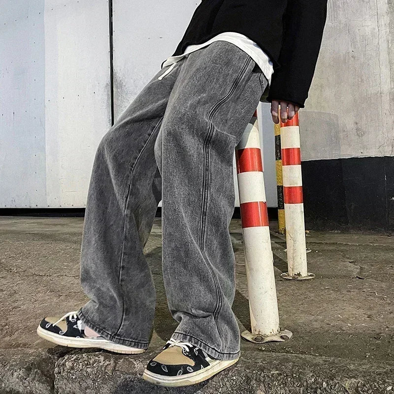 Pantalones holgados estilo coreano para hombre