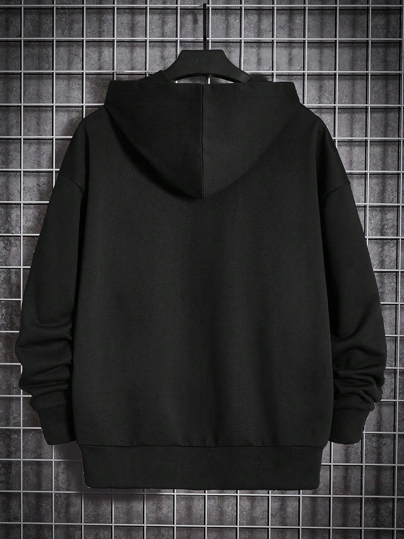 Manfinity VCAY Oversized Men'S Headphone Print Long Sleeve Casual Hoodie