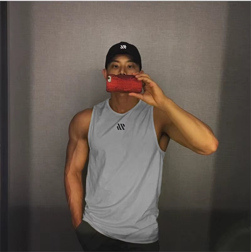 Mannen Bodybuilding Tank Tops Gym Workout Fitness Mouwloos Shirt Running Kleding Stringer Singlet Zomer Toevallige Vest