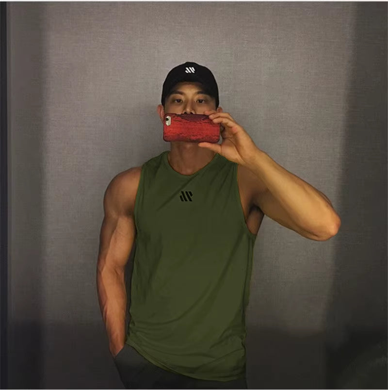 Mannen Bodybuilding Tank Tops Gym Workout Fitness Mouwloos Shirt Running Kleding Stringer Singlet Zomer Toevallige Vest