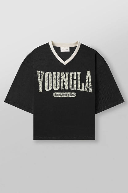 Men's Oversized T-shirt, YLA, Sports, Quick-drying, Breathable, Large Mesh, Printed, Short-sleeved T-shirt.