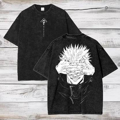 Camiseta extragrande de algodón de Gojo Satoru Jujutsu Kaisen (manga corta)