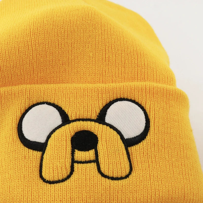 Gorro de punto bordado "Jack de Hora de Aventuras" – Cálido y acogedor