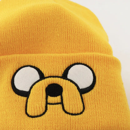 Gorro de punto bordado "Jack de Hora de Aventuras" – Cálido y acogedor