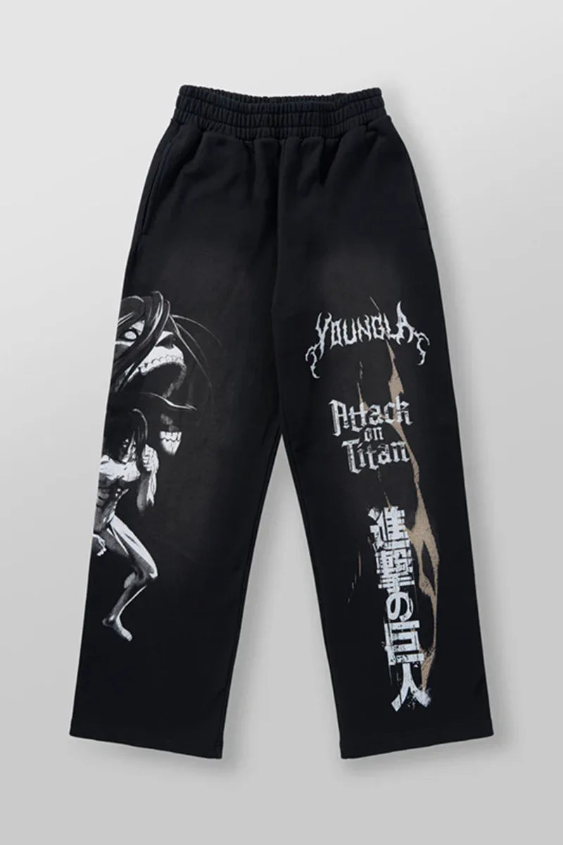 YLA Anime Print Wide Leg Pants