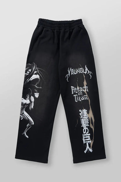 YLA Anime Print Wide Leg Pants