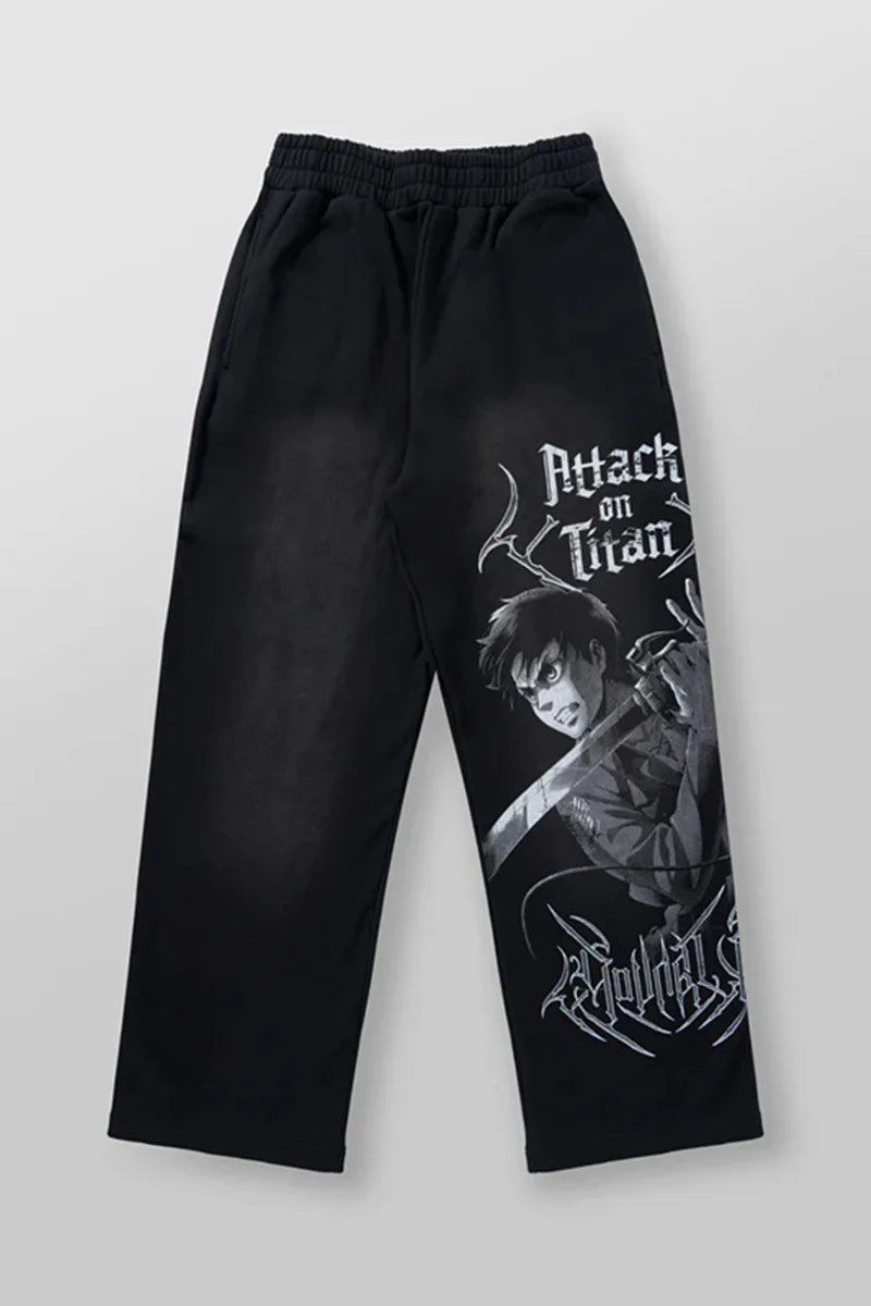 YLA Anime Print Wide Leg Pants