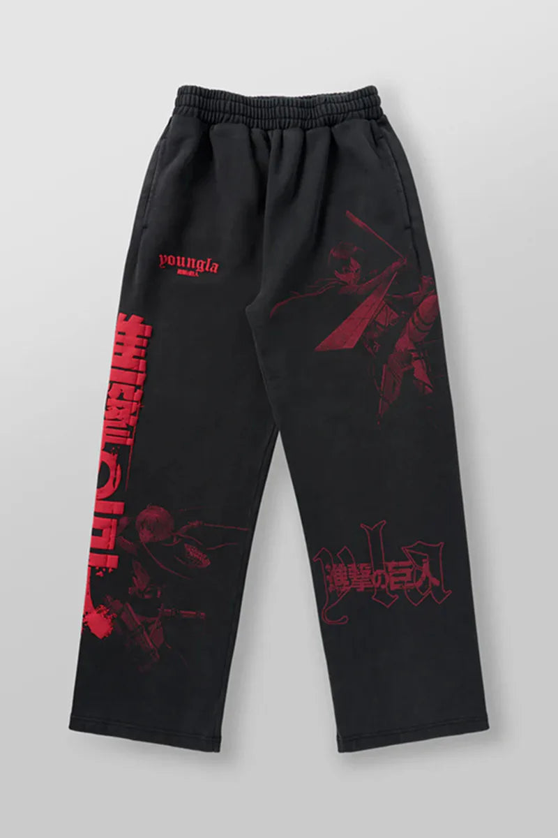 YLA Anime Print Wide Leg Pants