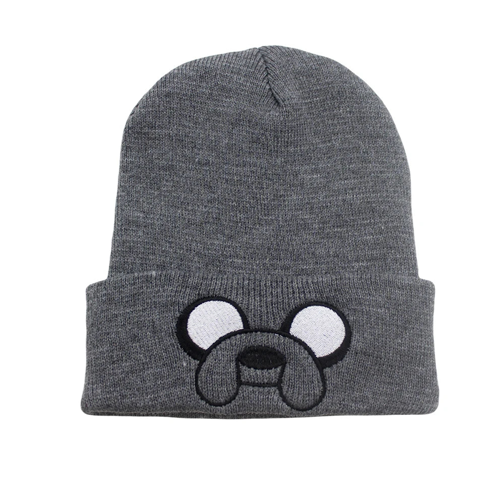 Gorro de punto bordado "Jack de Hora de Aventuras" – Cálido y acogedor