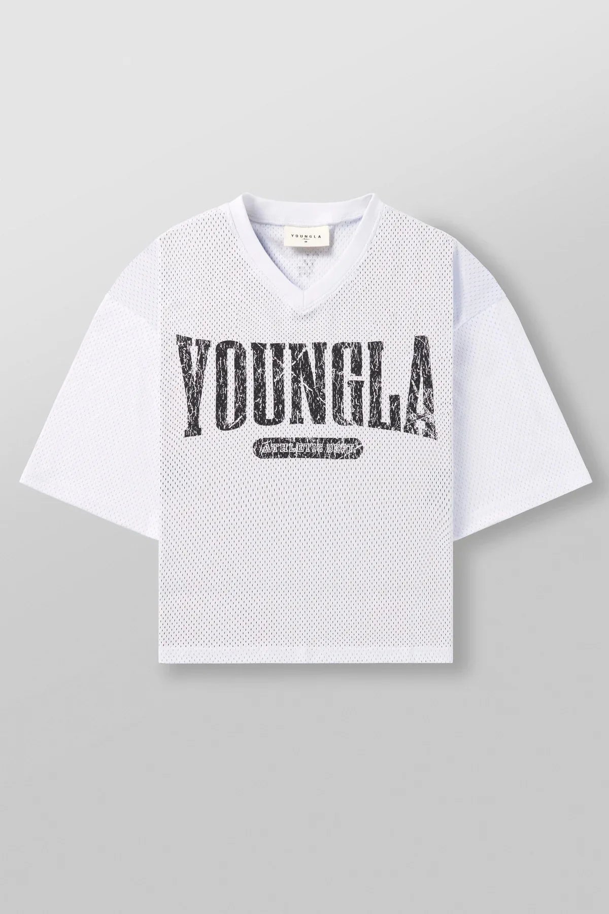 Men's Oversized T-shirt, YLA, Sports, Quick-drying, Breathable, Large Mesh, Printed, Short-sleeved T-shirt.
