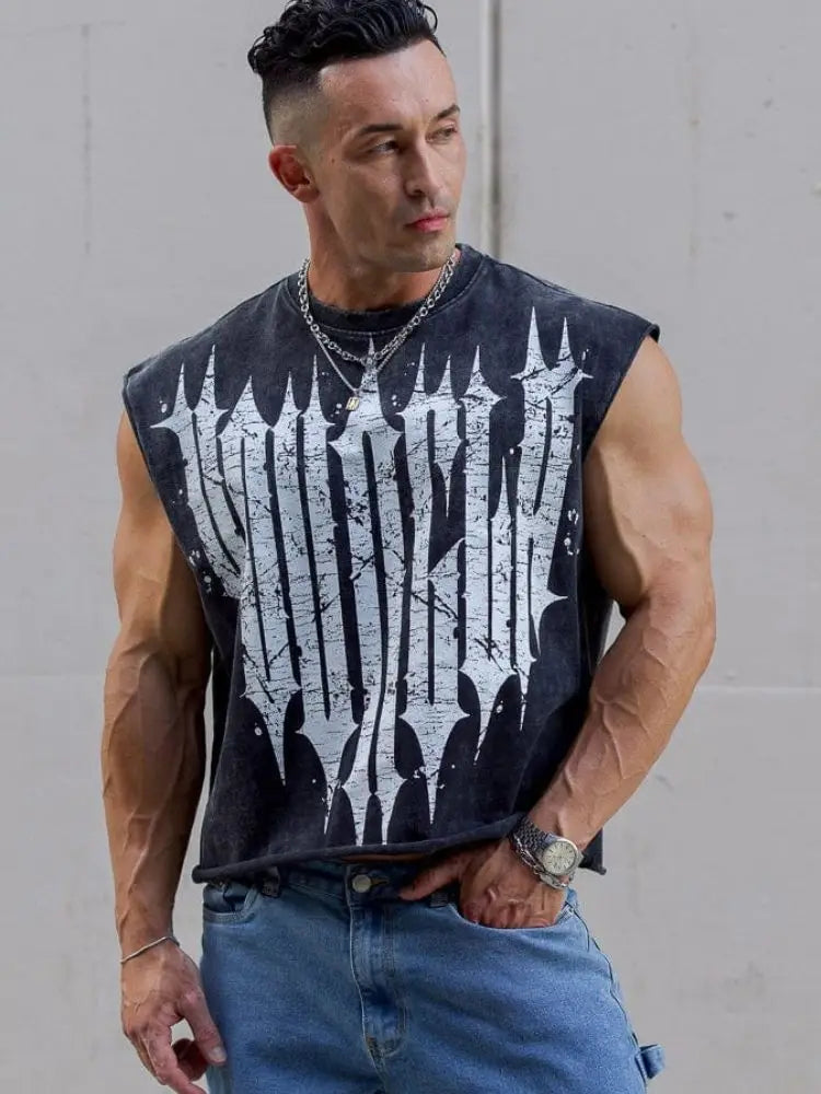 Men's Sleeveless T-shirt Summer Gym Sportswear YA