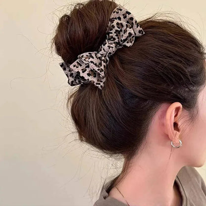 vintage leopard print bow hair accessory