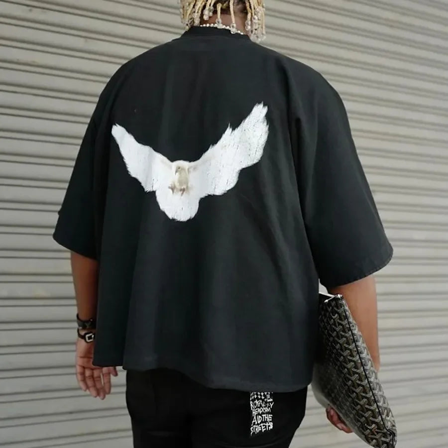 Camiseta holgada de manga corta con la colaboración transfronteriza de Yeezy y Kanye