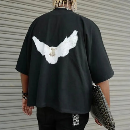 Camiseta holgada de manga corta con la colaboración transfronteriza de Yeezy y Kanye