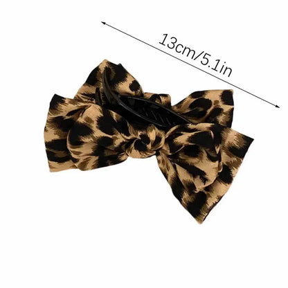 vintage leopard print bow hair accessory