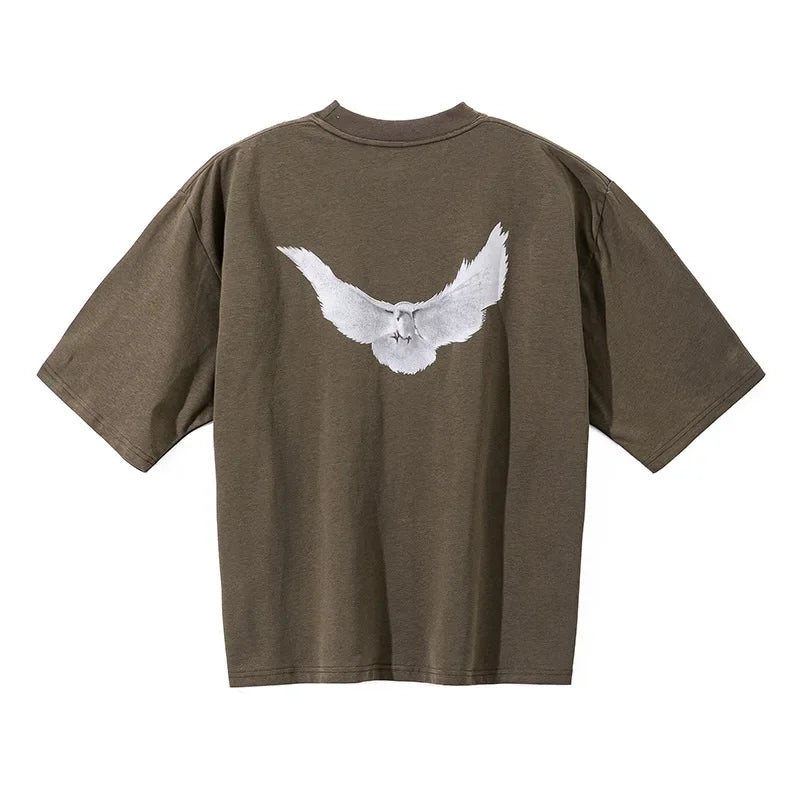 Camiseta holgada de manga corta con la colaboración transfronteriza de Yeezy y Kanye