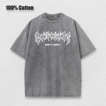 Camiseta de algodón vintage, ropa urbana gótica.