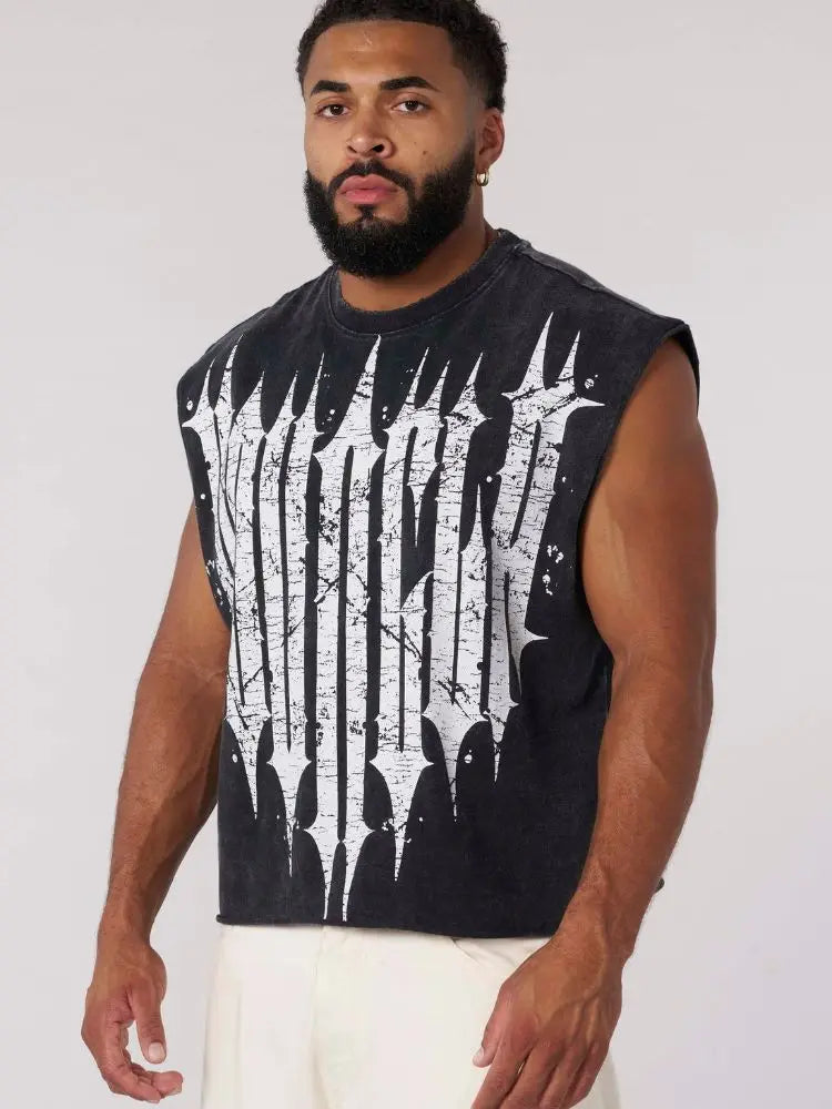 Men's Sleeveless T-shirt Summer Gym Sportswear YA