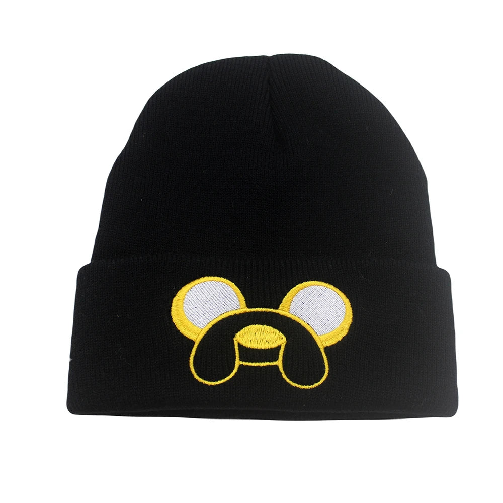 Gorro de punto bordado "Jack de Hora de Aventuras" – Cálido y acogedor