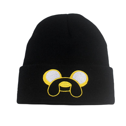 Gorro de punto bordado "Jack de Hora de Aventuras" – Cálido y acogedor