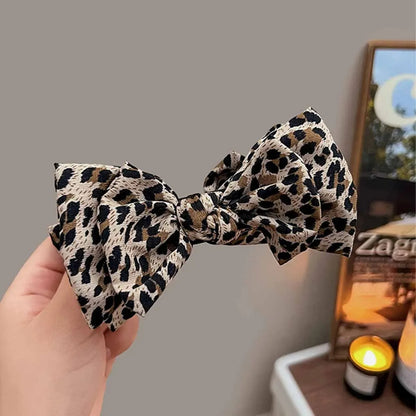 vintage leopard print bow hair accessory
