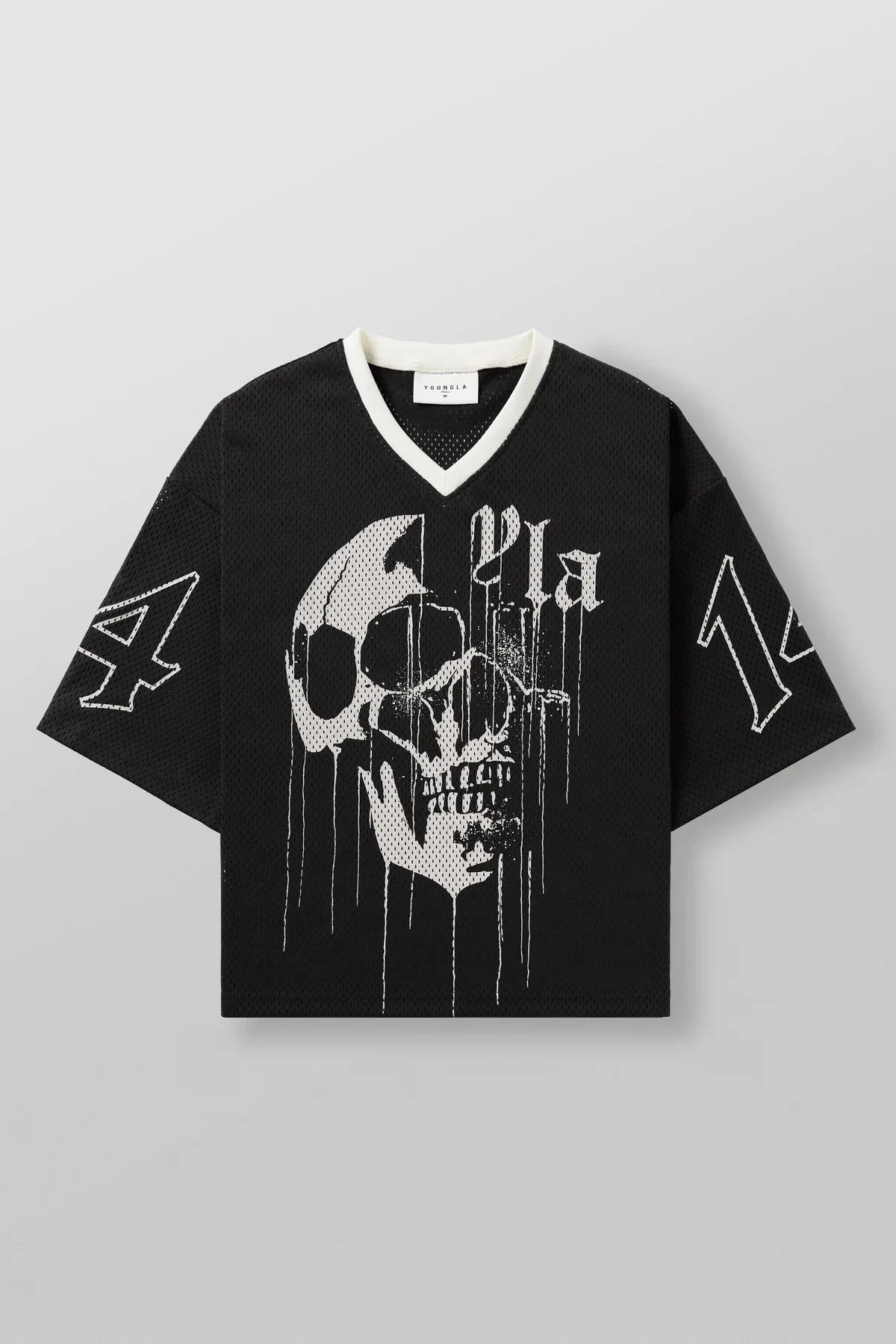 Men's Oversized T-shirt, YLA, Sports, Quick-drying, Breathable, Large Mesh, Printed, Short-sleeved T-shirt.