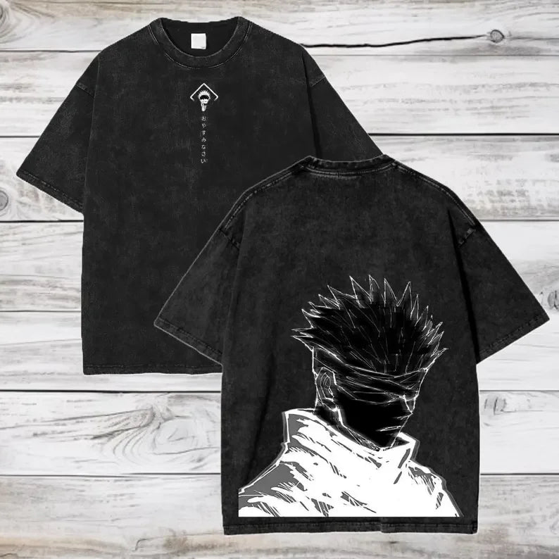 Camiseta extragrande de algodón de Gojo Satoru Jujutsu Kaisen (manga corta)