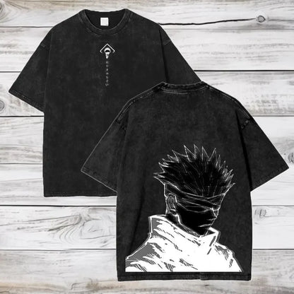 Camiseta extragrande de algodón de Gojo Satoru Jujutsu Kaisen (manga corta)