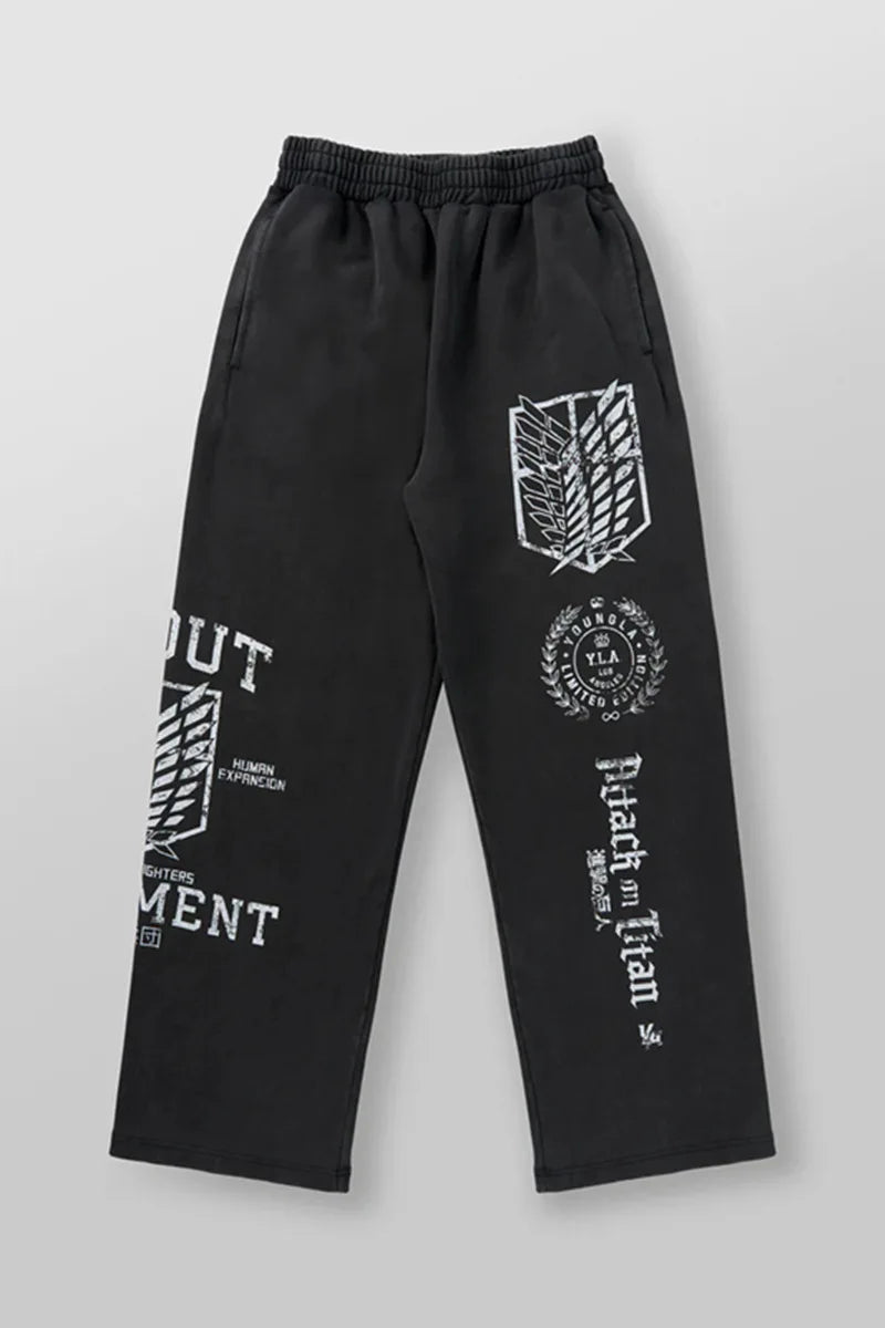 YLA Anime Print Wide Leg Pants