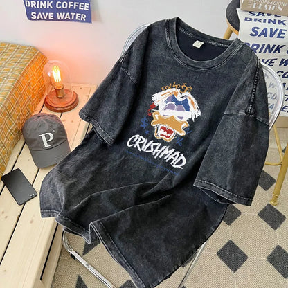 Camiseta vintage de algodón estilo americano.