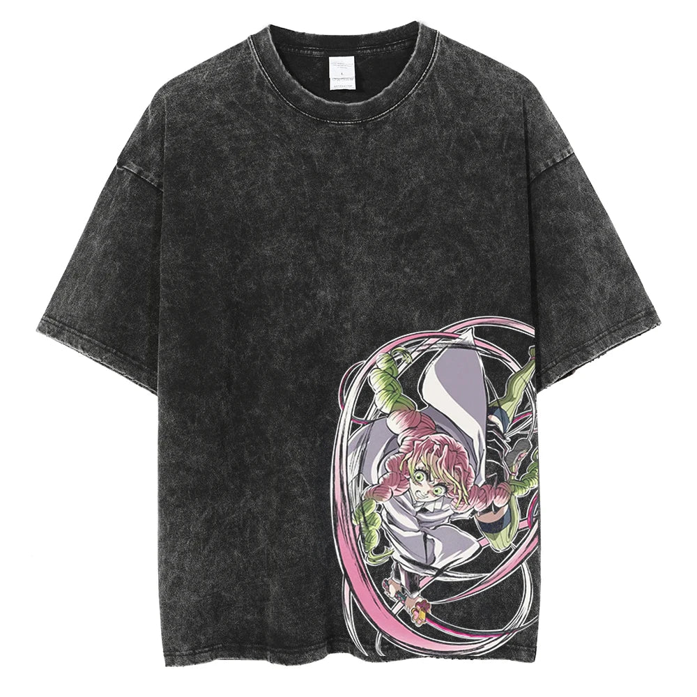 Camiseta gráfica de Demon Slayer: Kamado Tanjirou – Camiseta vintage de algodón