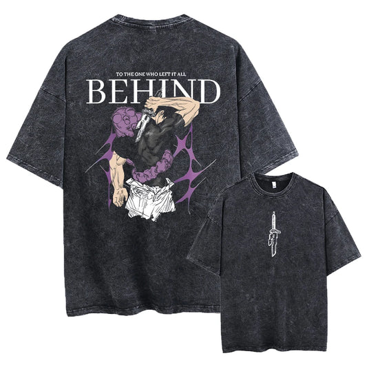 Camiseta estampada de Fushiguro Toji, ropa de Anime Jujutsu Kaisen para hombre y mujer, camisetas de manga corta de algodón lavado, camiseta Harajuku
