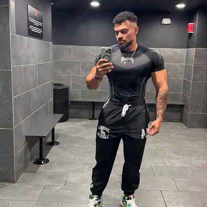Men's T-shirt, high-elastic training tights, short-sleeved T-shirts YOUNG LA